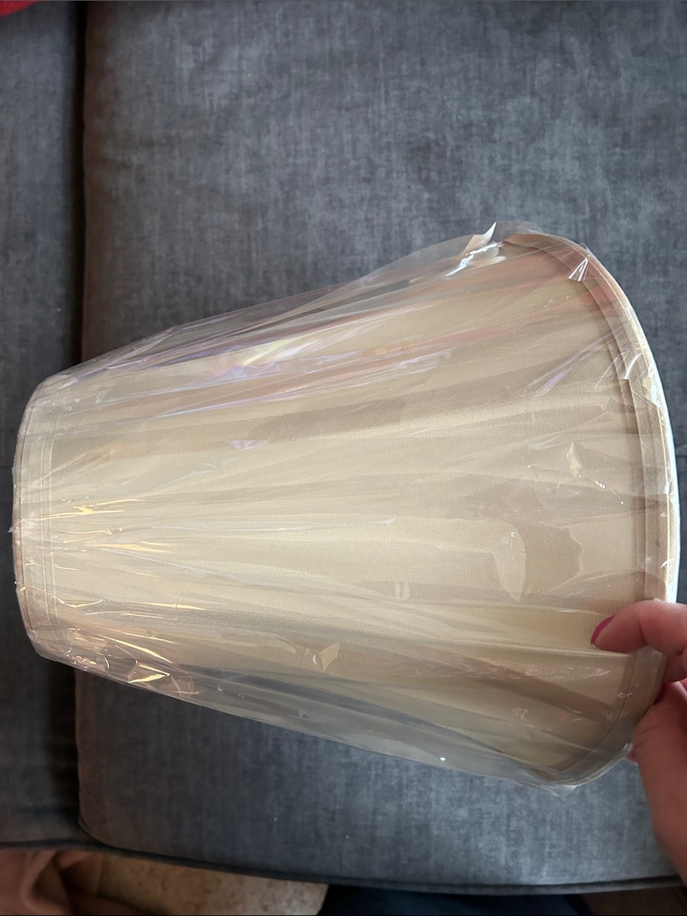 Cream Fabric 10inch Lamp Shade - Classic Tapered Design - Picture 5 of 5